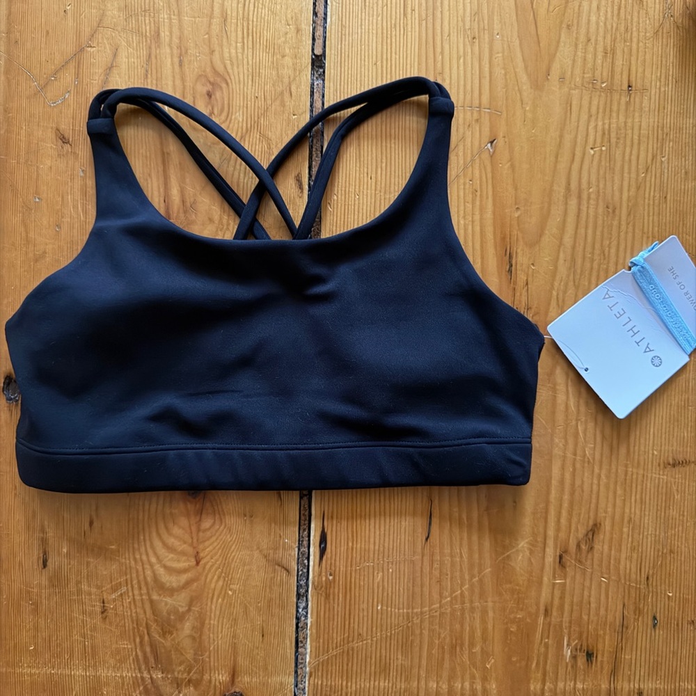 NWT Athleta Upbeat Girls Sports Bra Black Size Girls Large 12